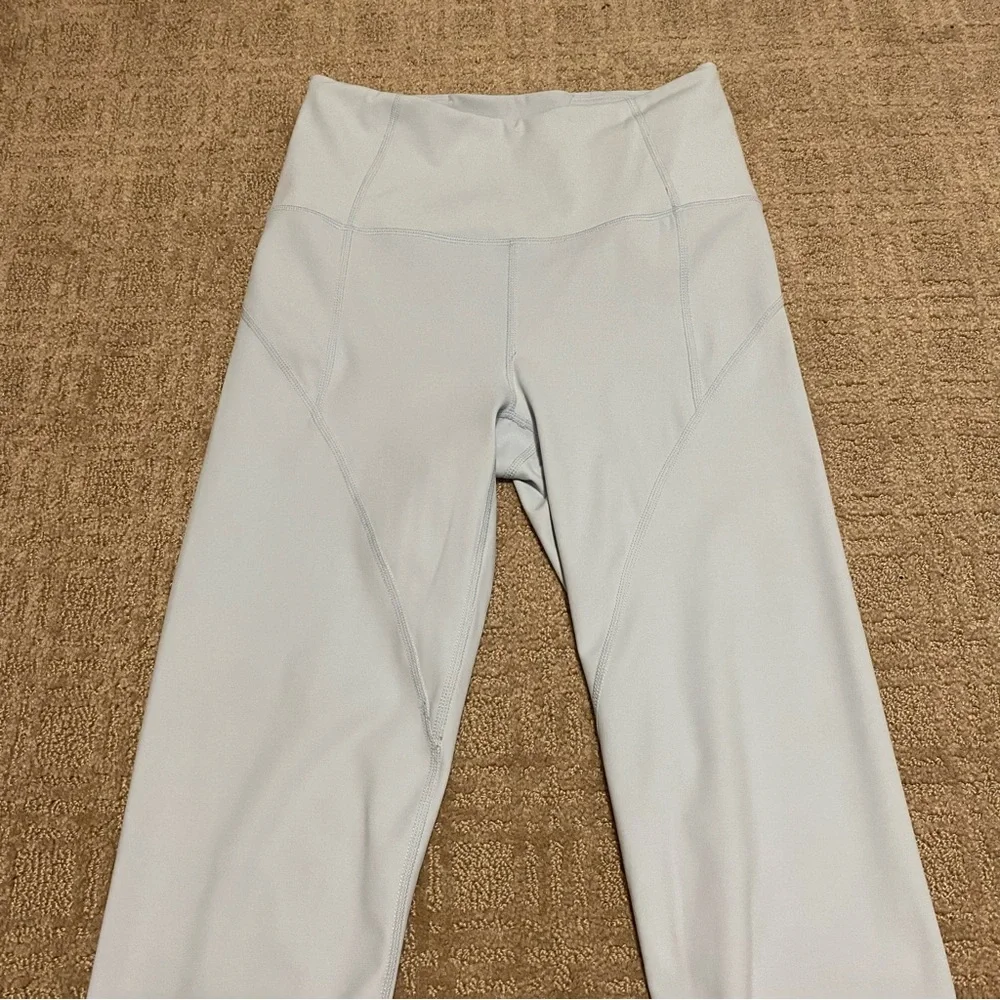 {Free People Movement} High Rise Legging Sanctuary Ruffle Cuff | Pale Blue - S